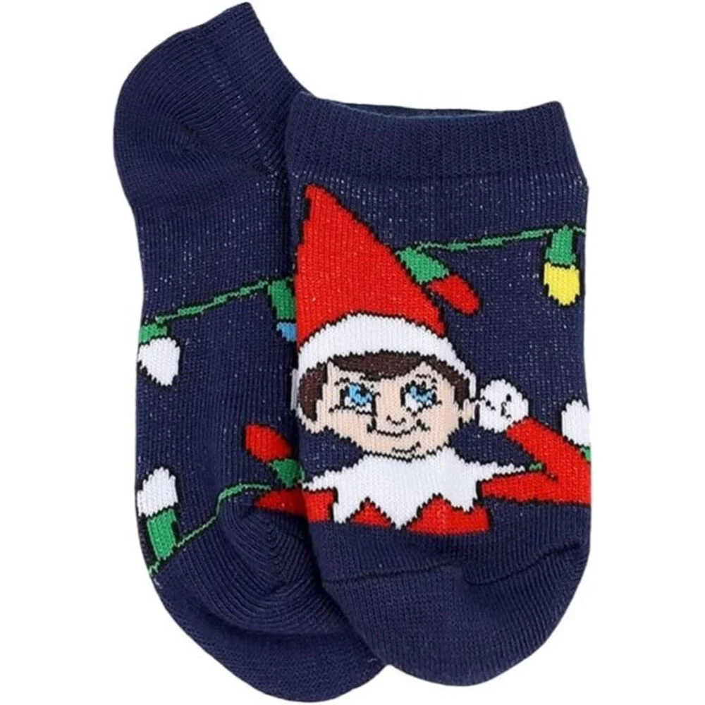 5 Pack Elf On The Shelf Snow Days No Show Socks Size 4-6 Shoe Size 7-10